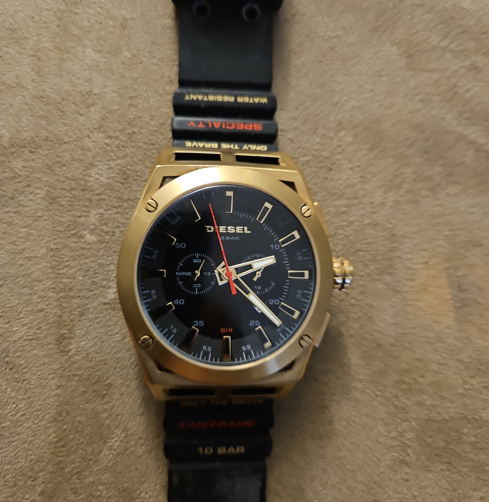 Diesel Men’s Black & Gold Chronograph Watch